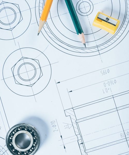 detail shot of Architectural blueprints.